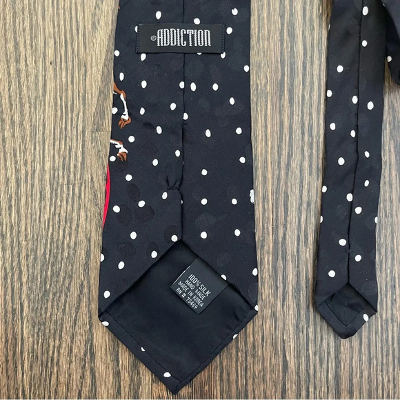 Addiction Vintage Santa Reindeer Christmas 100% Silk Tie - Picture 3 of 3